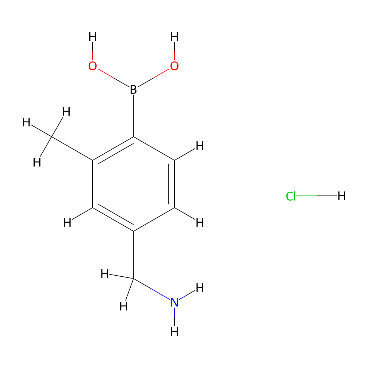 [4-(AMinomethyl)-2-methylphenyl]boronic acid hydrochloride molecular structure, CAS 2377608-10-9