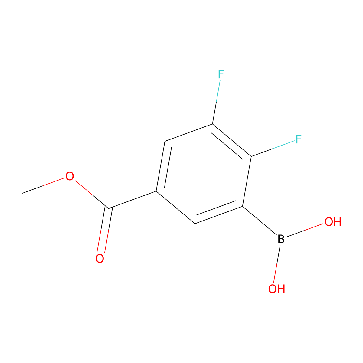 (2,3-Difluoro-5-(methoxycarbonyl)phenyl)boronic acid molecular structure, CAS 2377608-12-1