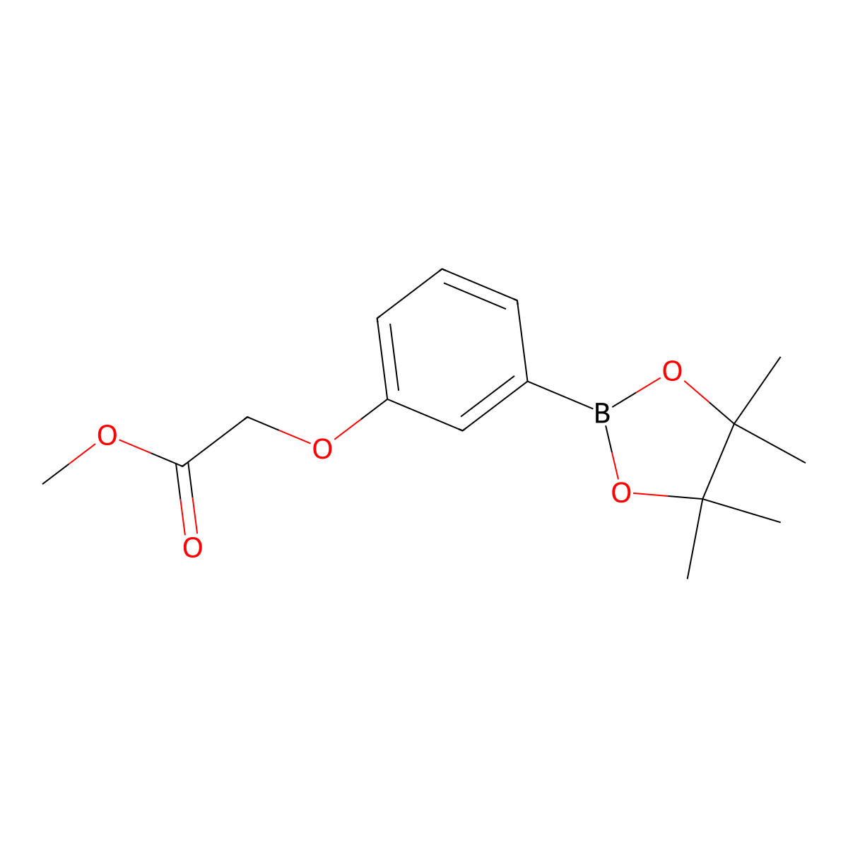 Methyl 2-[3-(tetramethyl-1,3,2-dioxaborolan-2-yl)phenoxy]acetate molecular structure, CAS 2377608-13-2