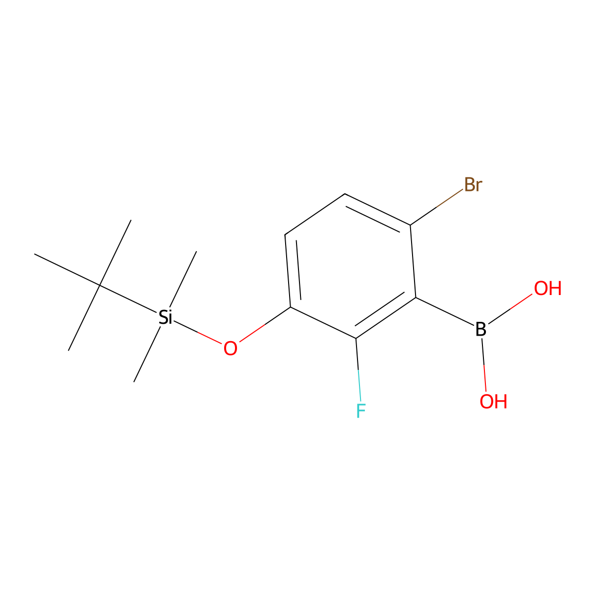 6-Bromo-3-t-butyldimethylsilyloxy-2-fluorophenylboronic acid molecular structure, CAS 2377608-15-4