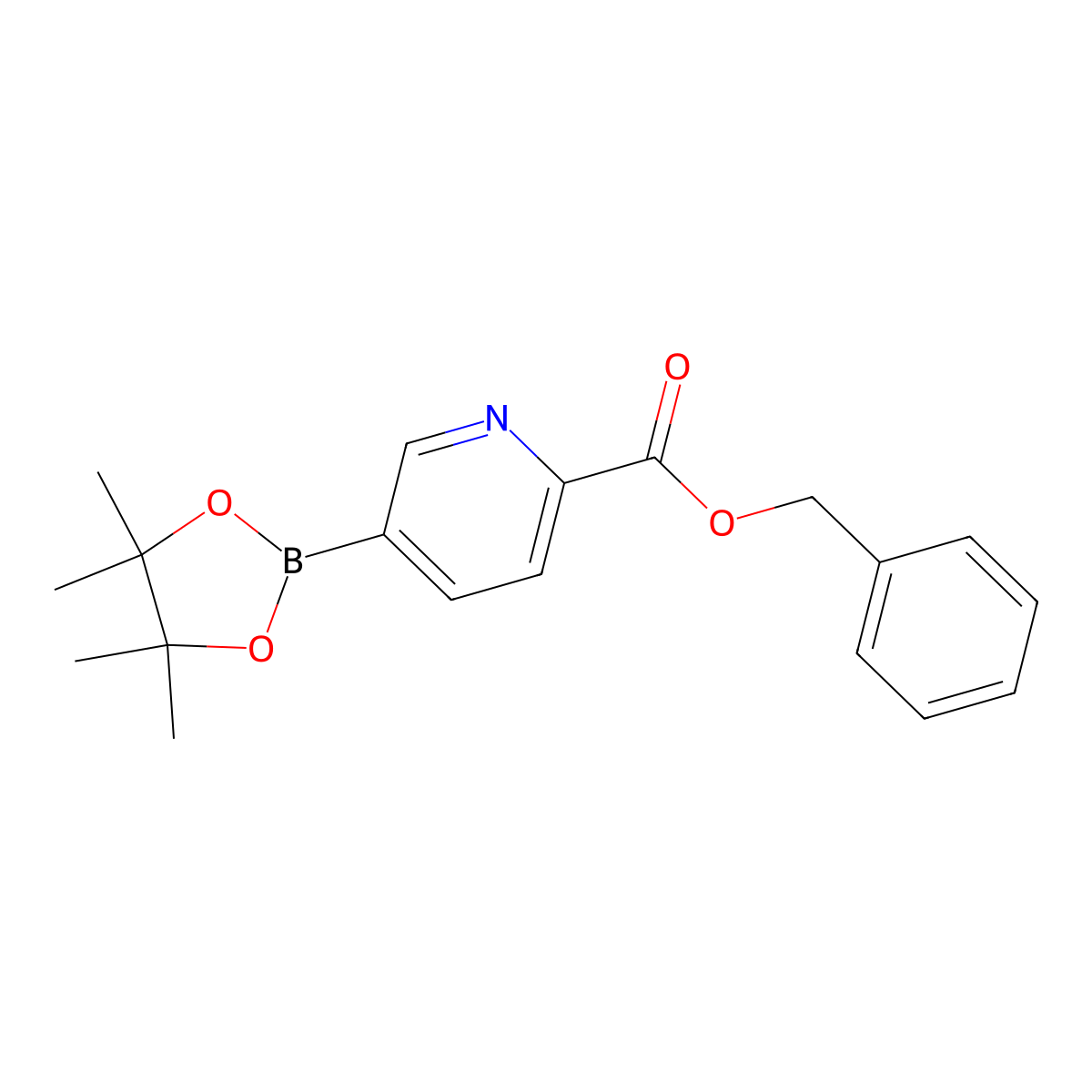 Benzyl 5-(4,4,5,5-tetramethyl-1,3,2-dioxaborolan-2-yl)picolinate molecular structure, CAS 2377608-16-5