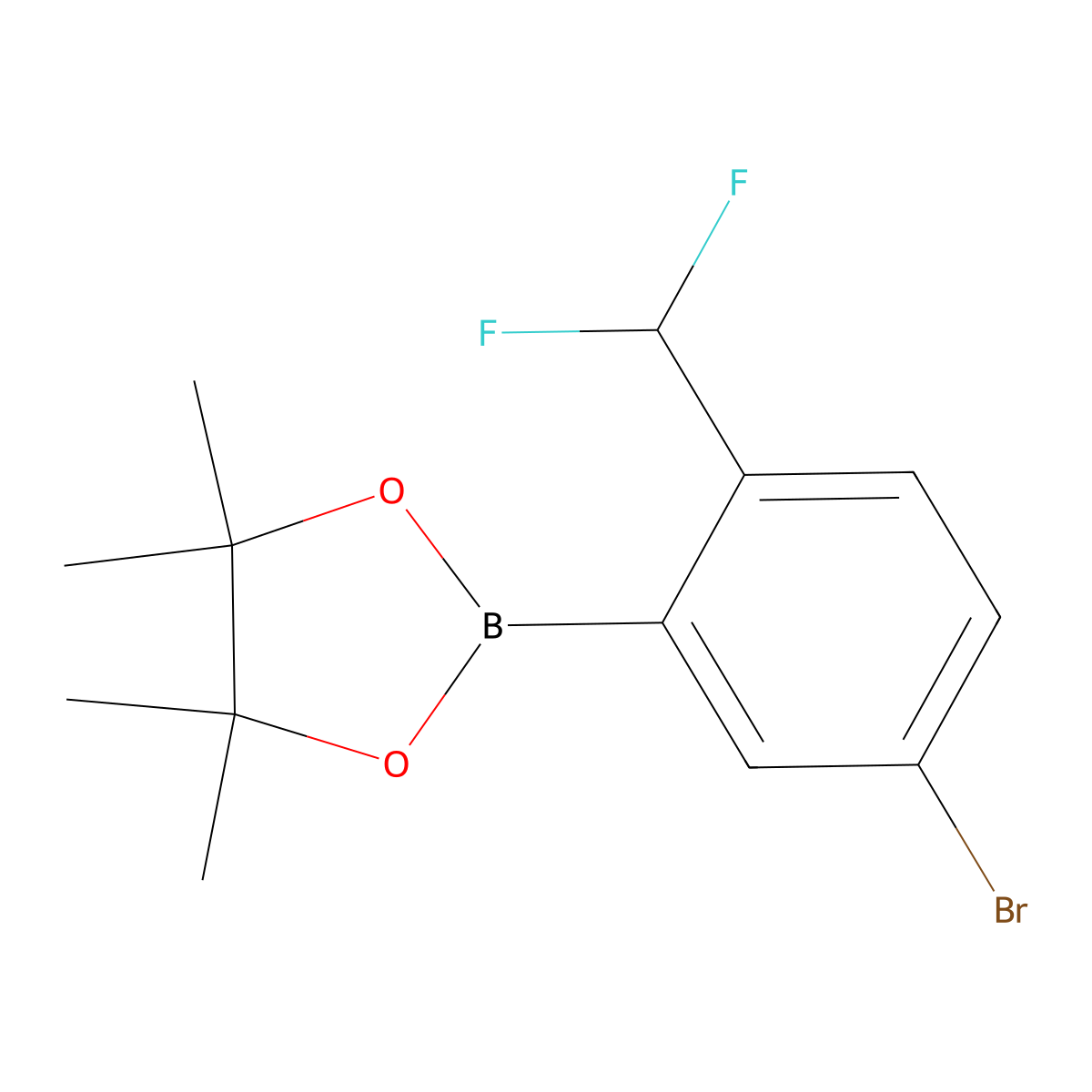 5-Bromo-2-(difluoromethyl)phenylboronic acid pinacol ester molecular structure, CAS 2377608-23-4
