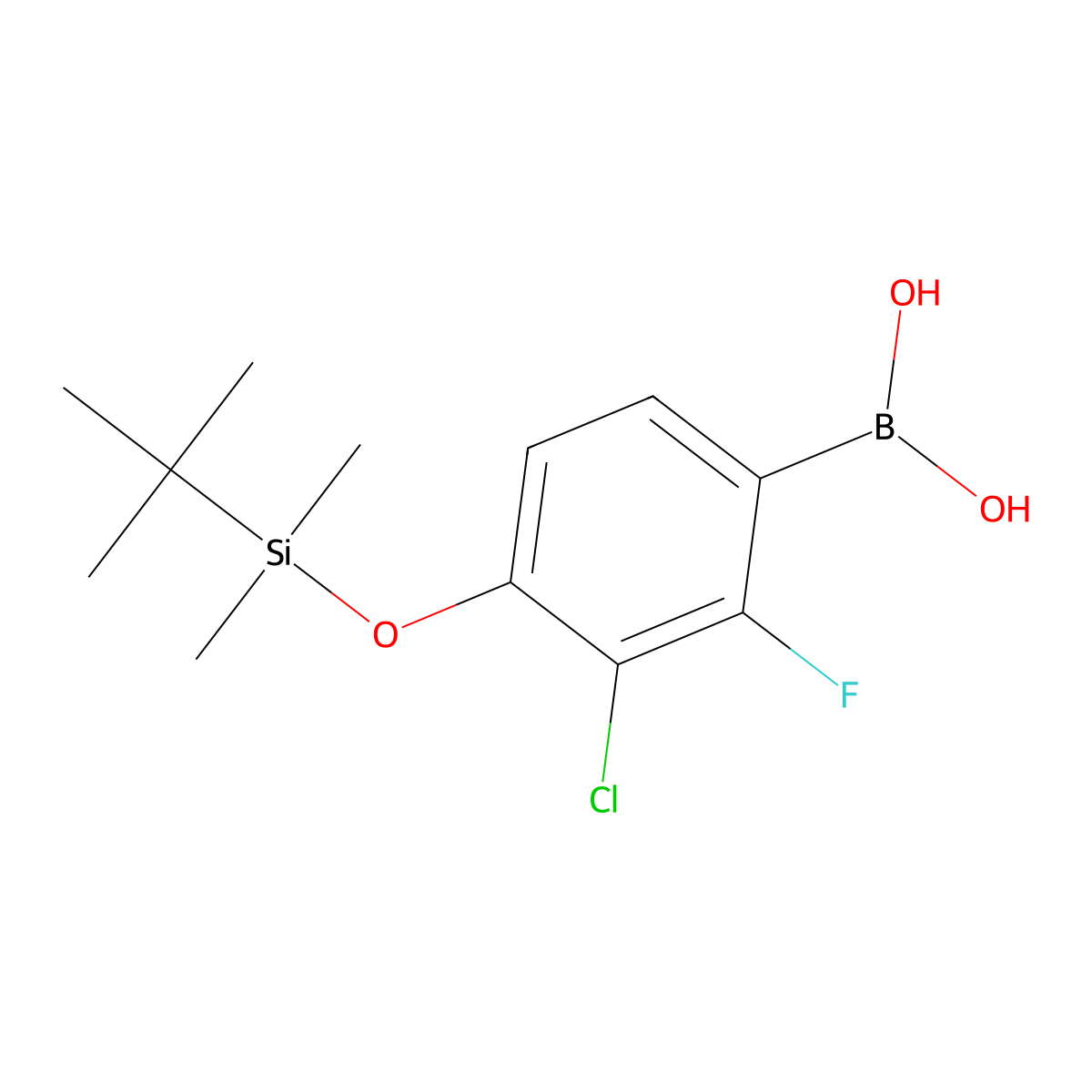 4-(tert-Butyldimethylsilyloxy)-3-chloro-2-fluorophenylboronic acid molecular structure, CAS 2377608-26-7