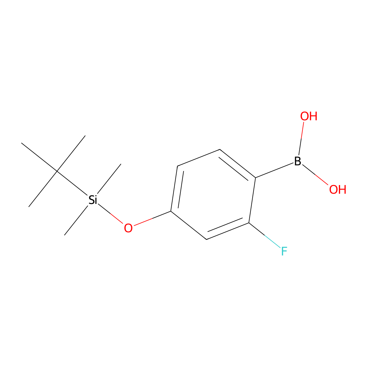 {4-[(tert-Butyldimethylsilyl)oxy]-2-fluorophenyl}boronic acid molecular structure, CAS 2377608-27-8