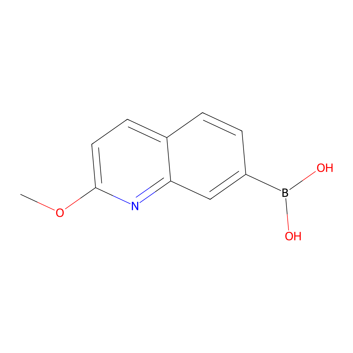 2-Methoxyquinoline-7-boronic acid molecular structure, CAS 2377608-28-9