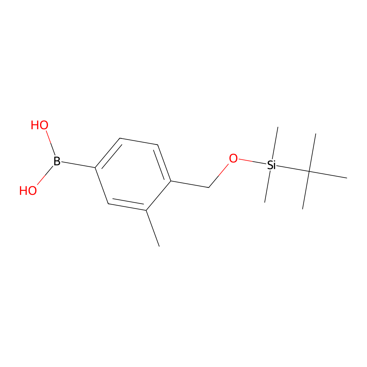 4-(tert-Butyldimethylsilyloxy)methyl-3-methylphenylboronic acid molecular structure, CAS 2377608-40-5