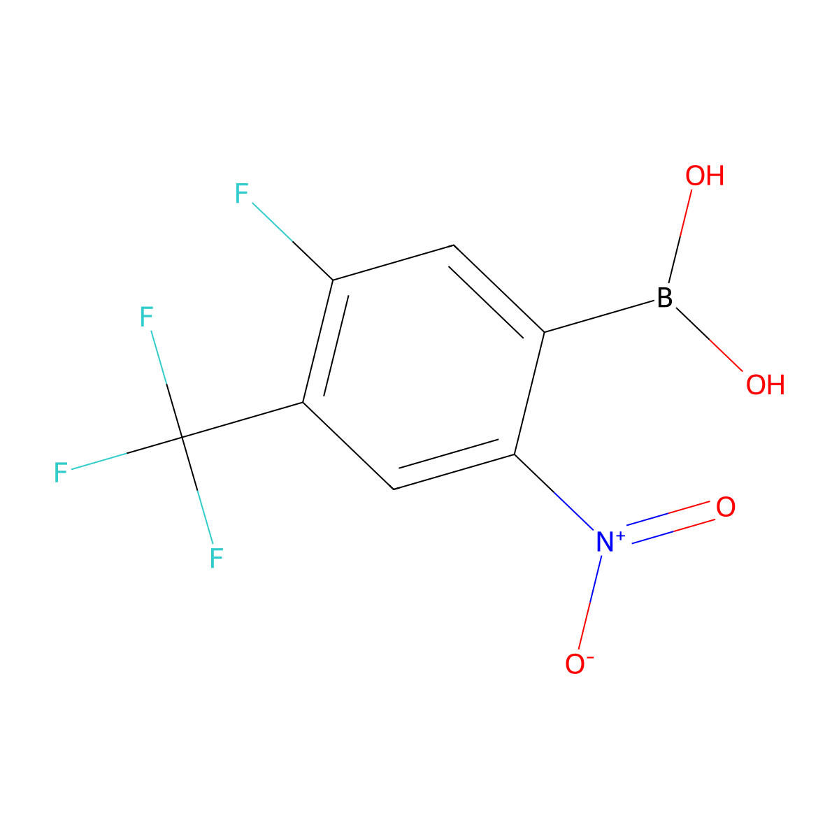 [5-Fluoro-2-nitro-4-(trifluoromethyl)phenyl]boronic acid molecular structure, CAS 2377608-41-6