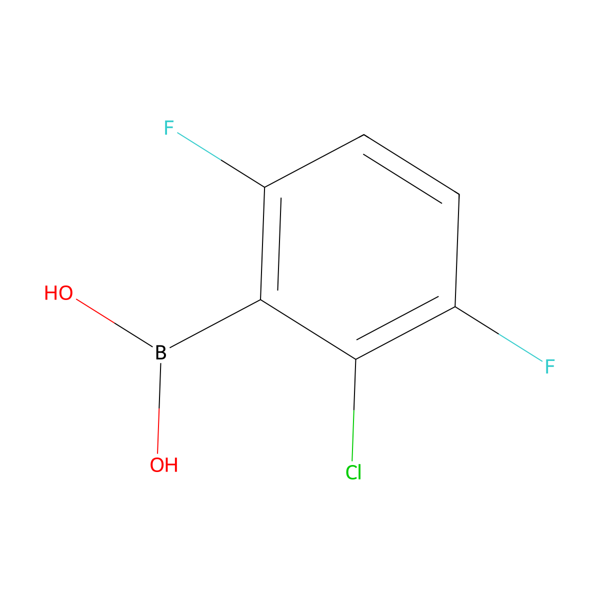 2-Chloro-3,6-difluorophenylboronic acid molecular structure, CAS 2377608-42-7
