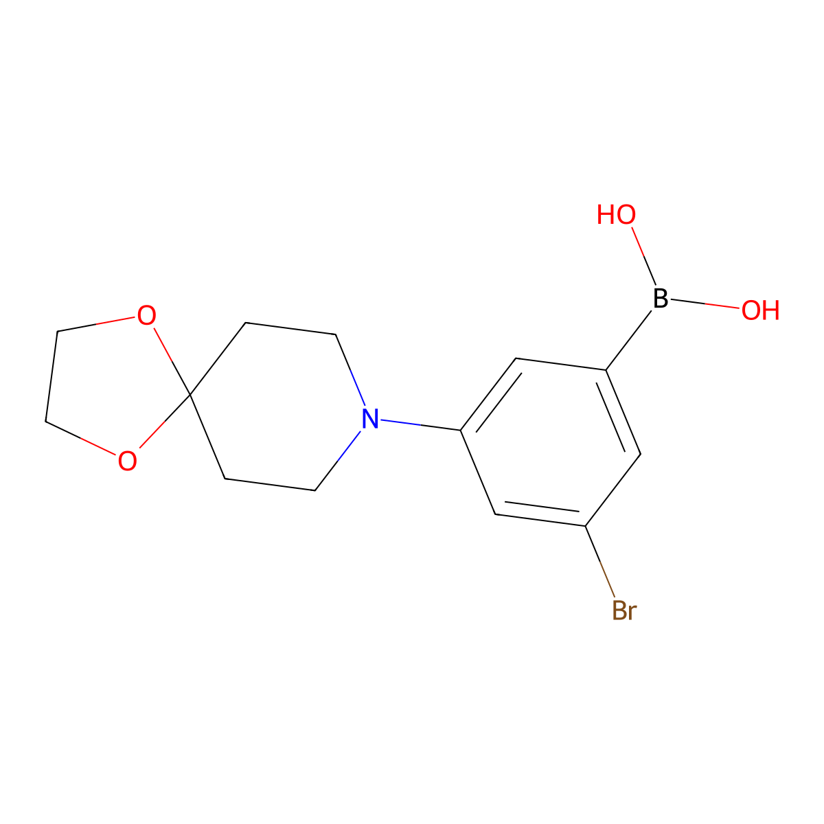 3-Bromo-5-(1,4-dioxa-8-azaspiro[4.5]decan-8-yl)phenylboronic acid molecular structure, CAS 2377608-48-3