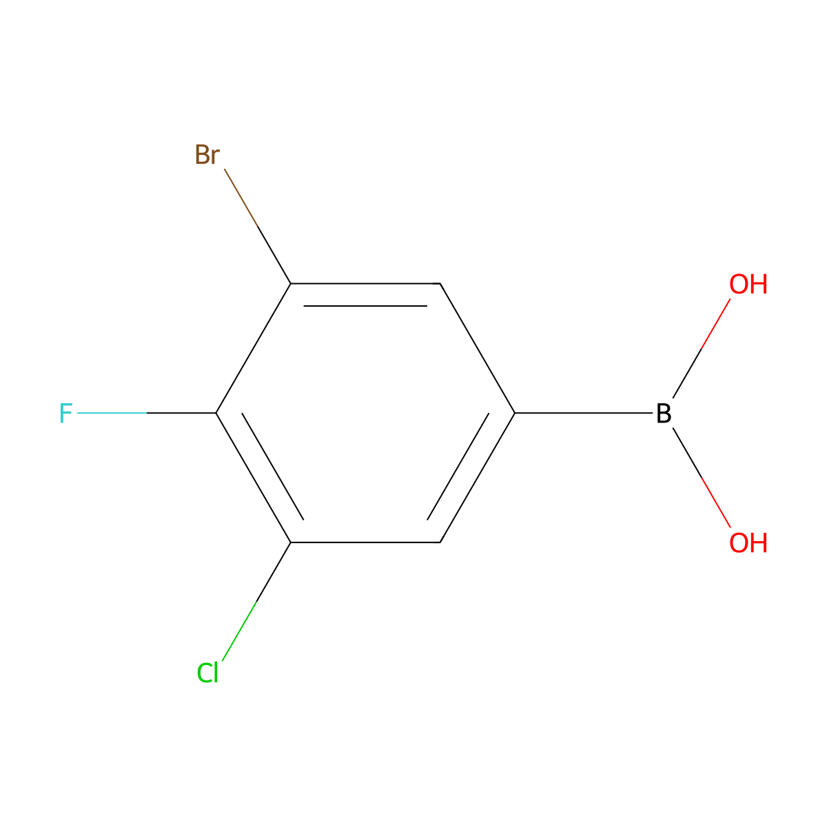 3-Bromo-5-chloro-4-fluorophenylboronic acid molecular structure, CAS 2377608-50-7