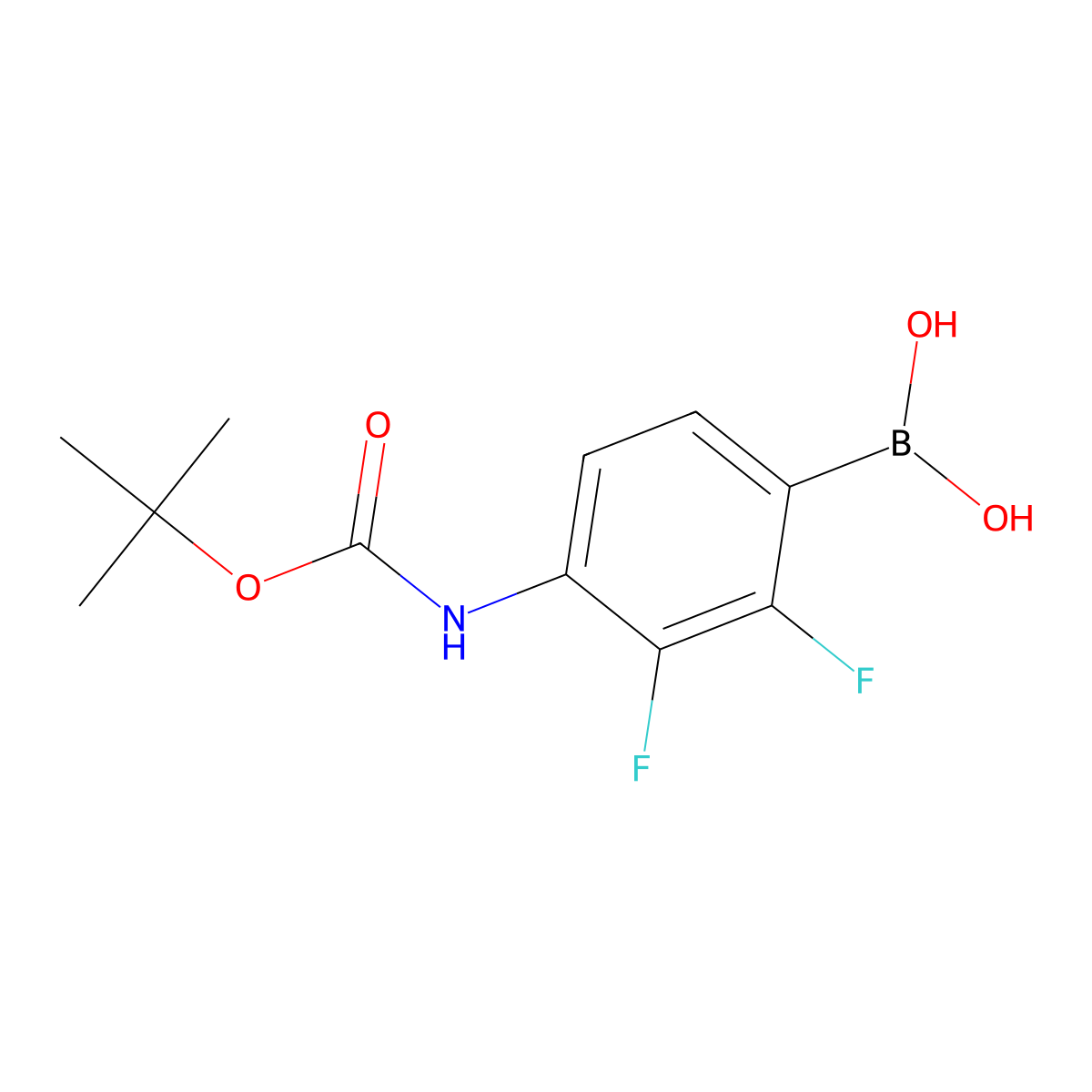 (4-BOC-Amino)-2,3-difluorophenylboronic acid molecular structure, CAS 2377608-58-5