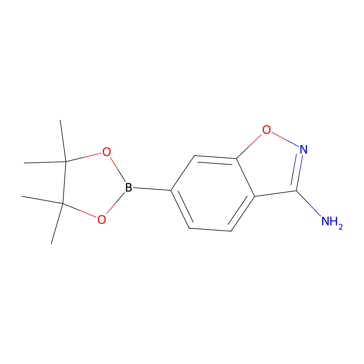 6-(4,4,5,5-Tetramethyl-1,3,2-dioxaborolan-2-YL)benzo[D]isoxazol-3-amine molecular structure, CAS 2377608-60-9
