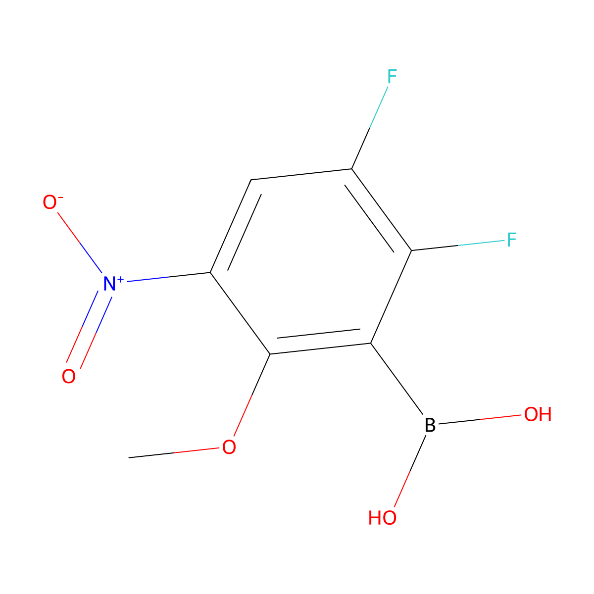 (2,3-Difluoro-6-methoxy-5-nitrophenyl)boronic acid molecular structure, CAS 2377608-64-3