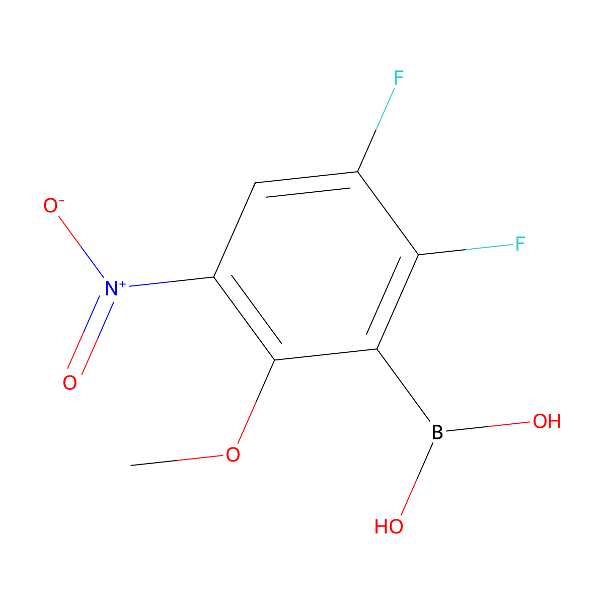 (2,3-Difluoro-6-methoxy-5-nitrophenyl)boronic acid molecular structure, CAS 2377608-64-3