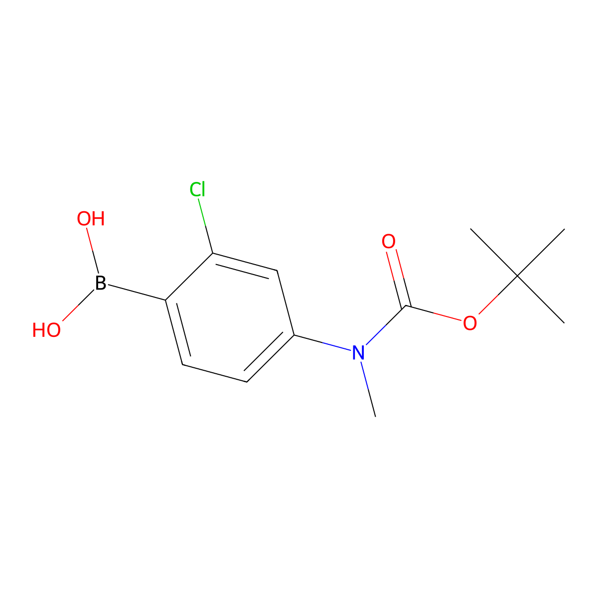 4-(N-BOC-N-methylamino)-2-chlorophenylboronic acid molecular structure, CAS 2377608-67-6