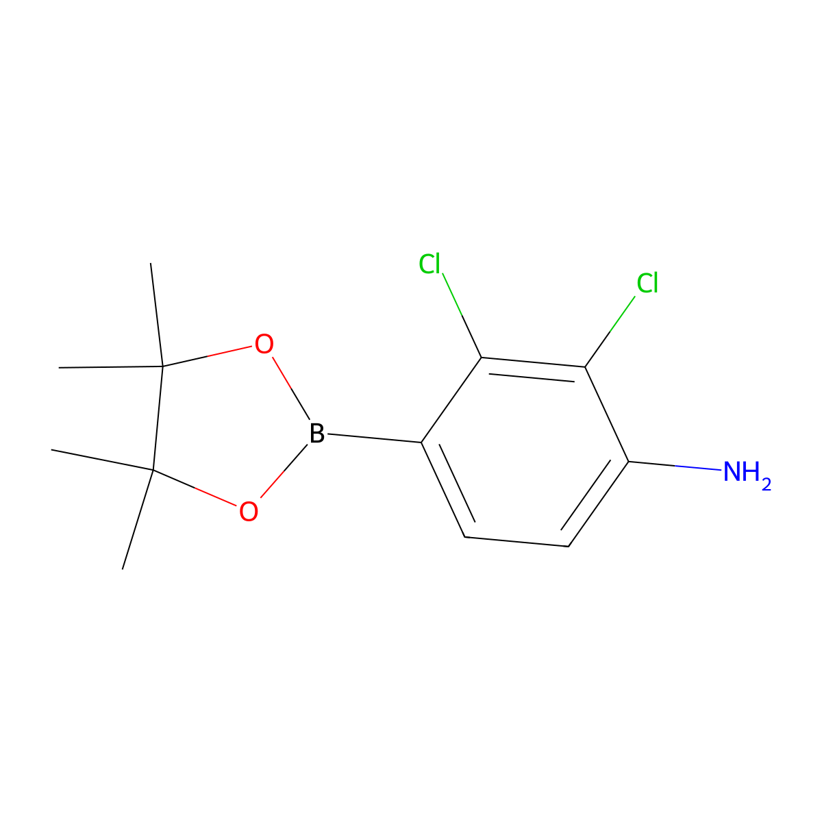 2,3-Dichloro-4-(tetramethyl-1,3,2-dioxaborolan-2-yl)aniline molecular structure, CAS 2377608-68-7