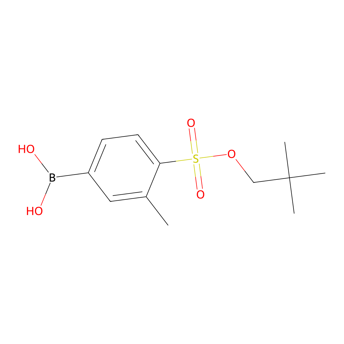 {4-[(2,2-Dimethylpropoxy)sulfonyl]-3-methylphenyl}boronic acid molecular structure, CAS 2377608-71-2
