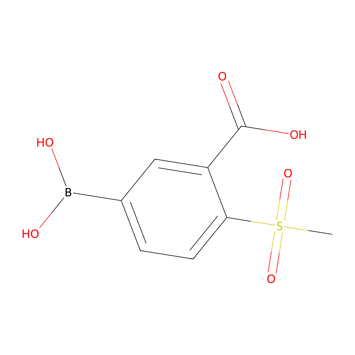 3-Carboxy-4-methylsulfonylphenylboronic acid molecular structure, CAS 2377608-72-3