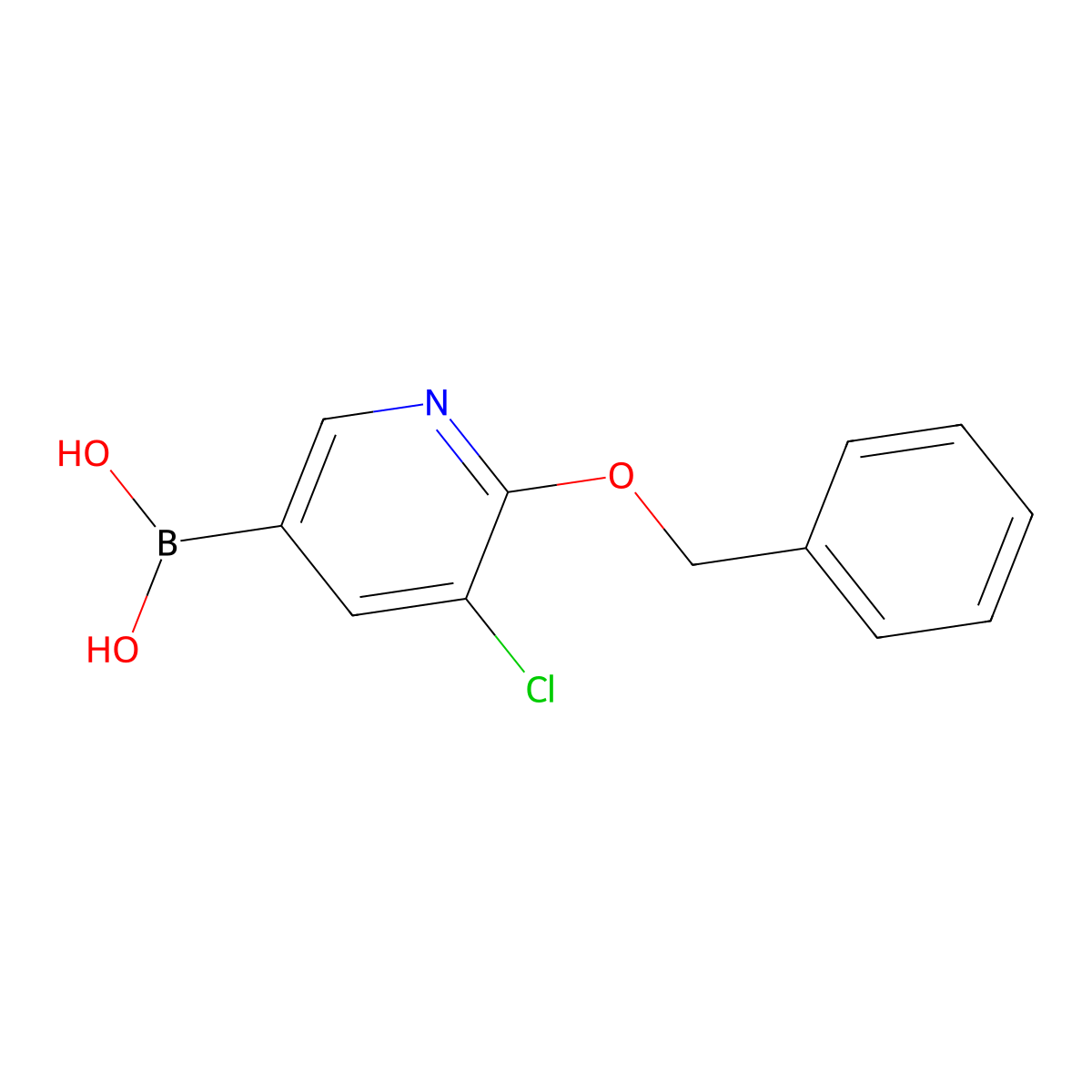 [6-(Benzyloxy)-5-chloropyridin-3-YL]boronic acid molecular structure, CAS 2377608-73-4