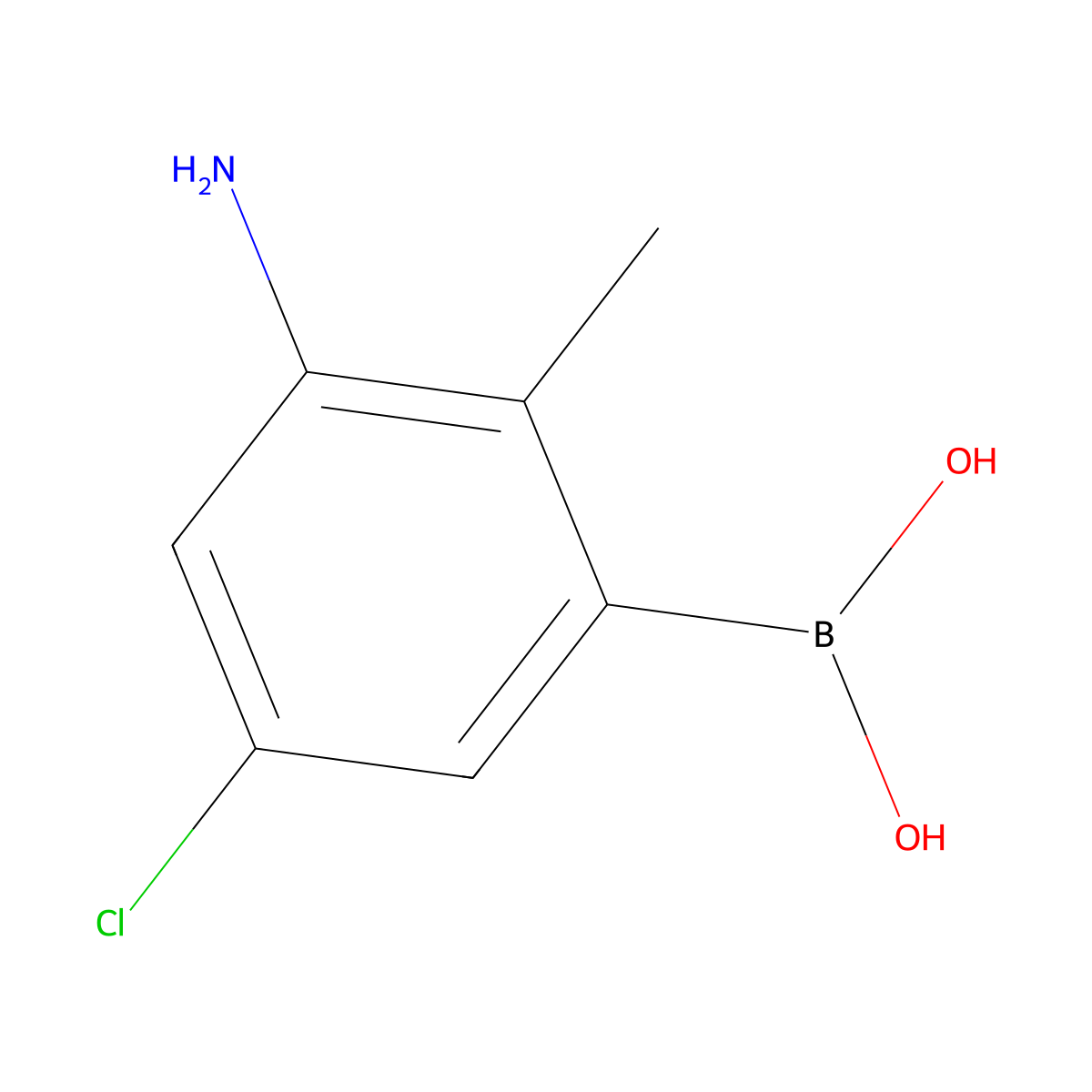 (3-Amino-5-chloro-2-methylphenyl)boronic acid molecular structure, CAS 2377608-75-6