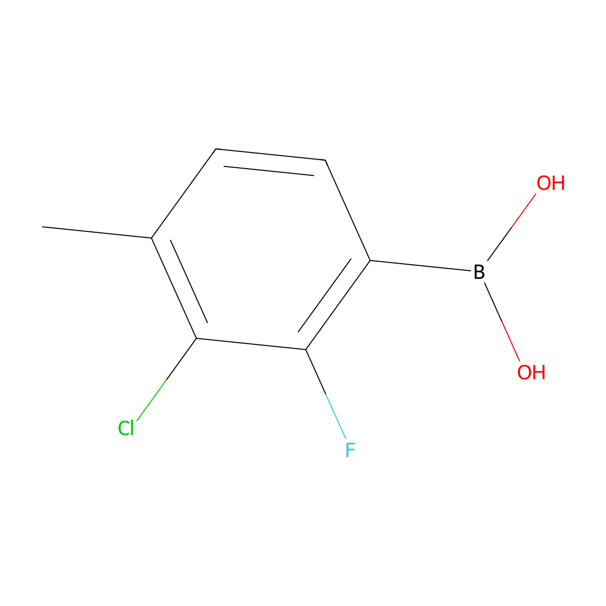 (3-Chloro-2-fluoro-4-methylphenyl)boronic acid molecular structure, CAS 2377608-77-8