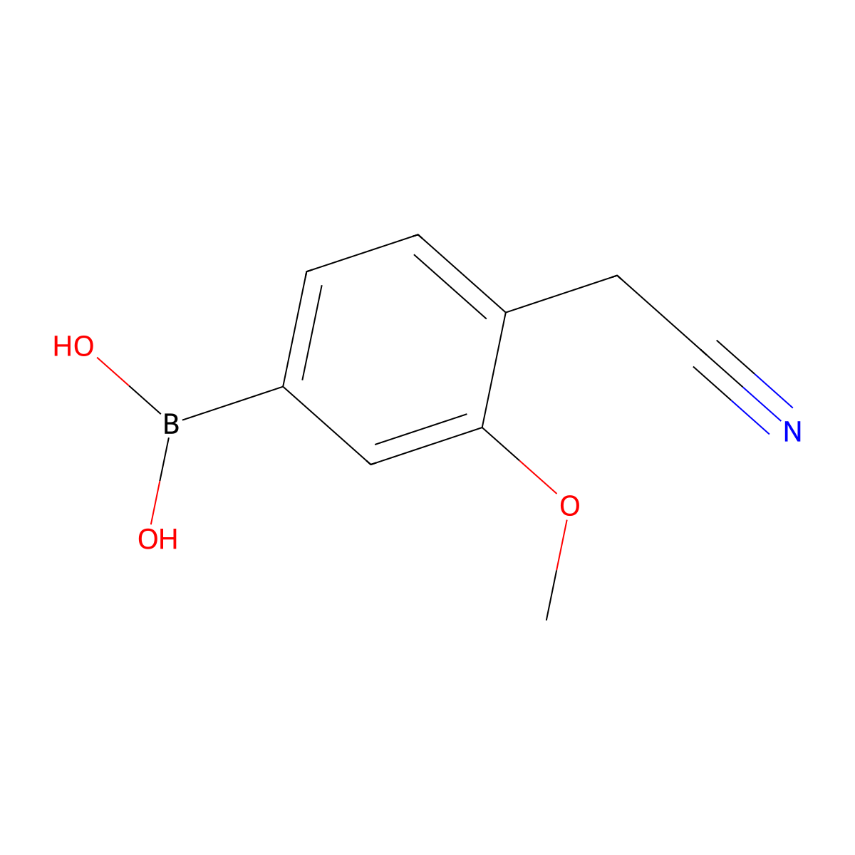 [4-(Cyanomethyl)-3-methoxyphenyl]boronic acid molecular structure, CAS 2377608-80-3