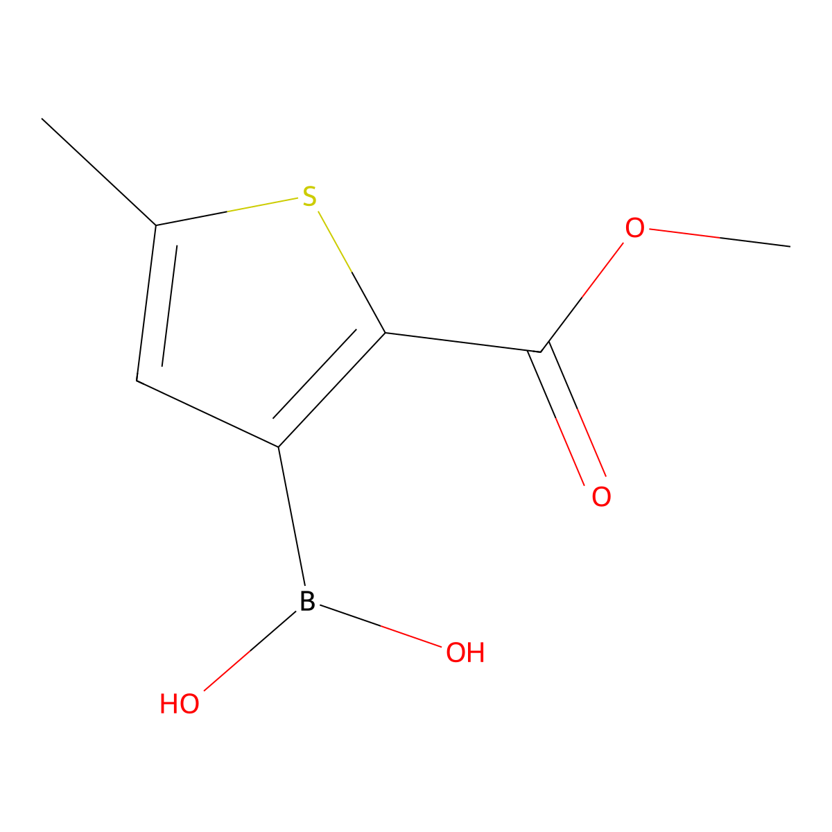 2-(Methoxycarbonyl)-5-methylthiophene-3-boronic acid molecular structure, CAS 2377608-82-5