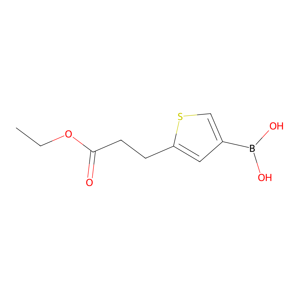 5-(3-Ethoxy-3-oxopropyl)thiophene-3-boronic acid molecular structure, CAS 2377608-83-6