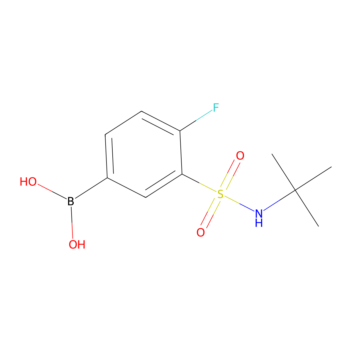 3-(tert-Butylsulfamoyl)-4-fluorophenylboronic acid molecular structure, CAS 2377608-84-7