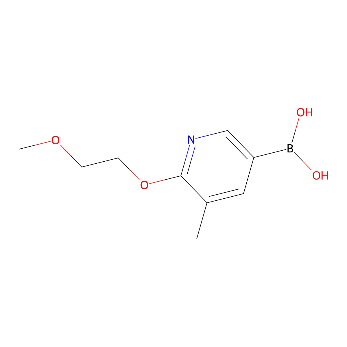 [6-(2-Methoxyethoxy)-5-methylpyridin-3-yl]boronic acid molecular structure, CAS 2377608-87-0