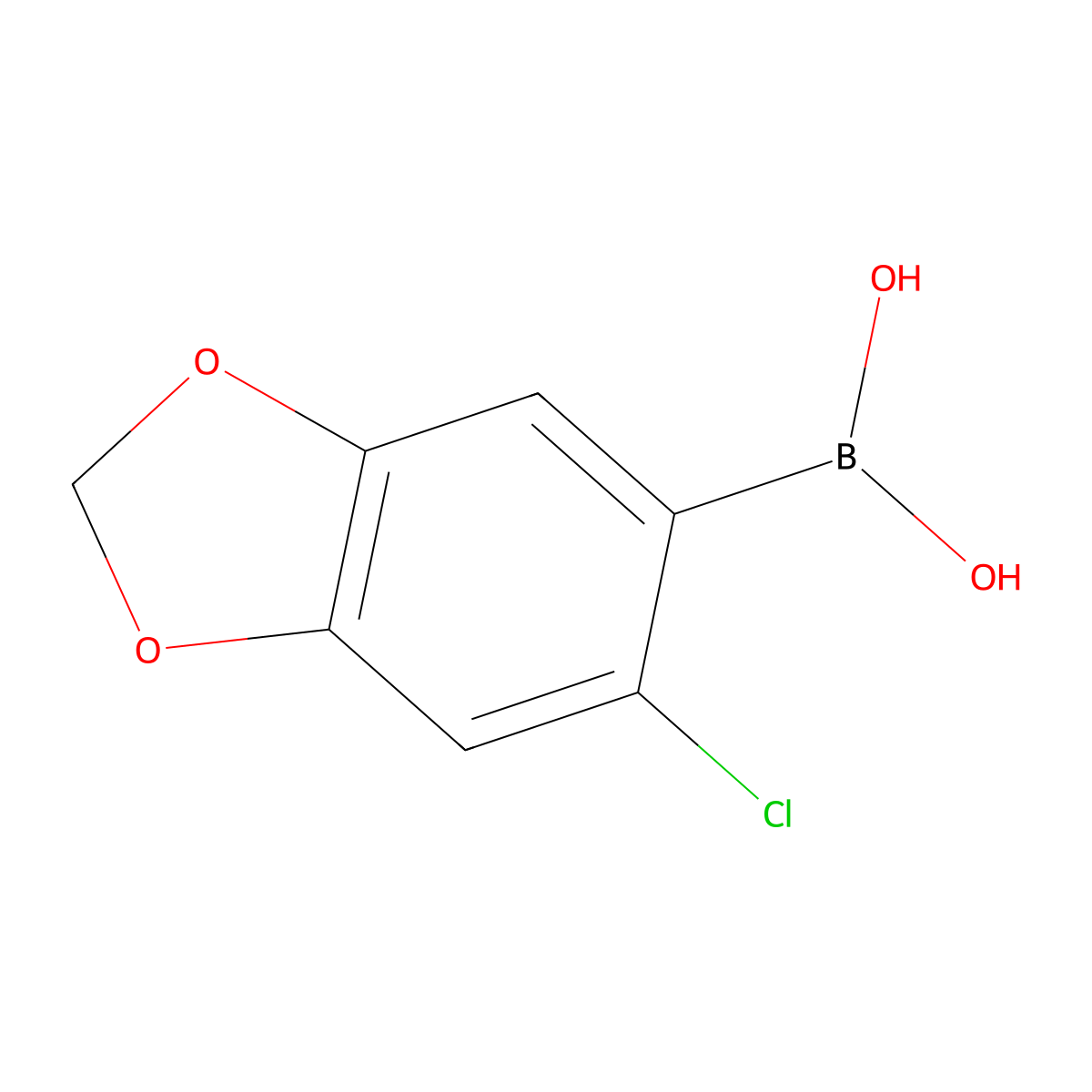 (6-Chloro-2H-1,3-benzodioxol-5-yl)boronic acid molecular structure, CAS 2377608-88-1