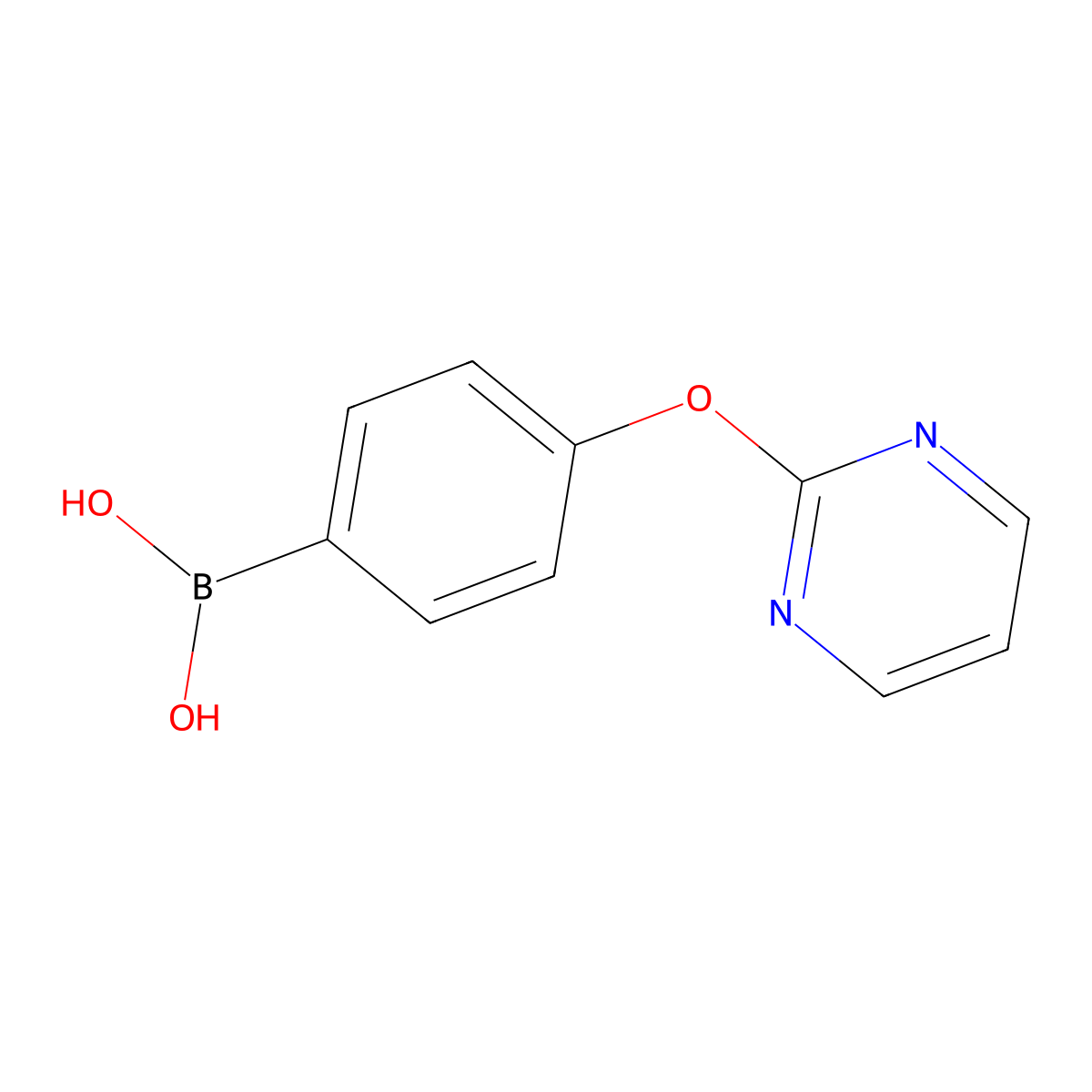 [4-(Pyrimidin-2-yloxy)phenyl]boronic acid molecular structure, CAS 2377608-94-9