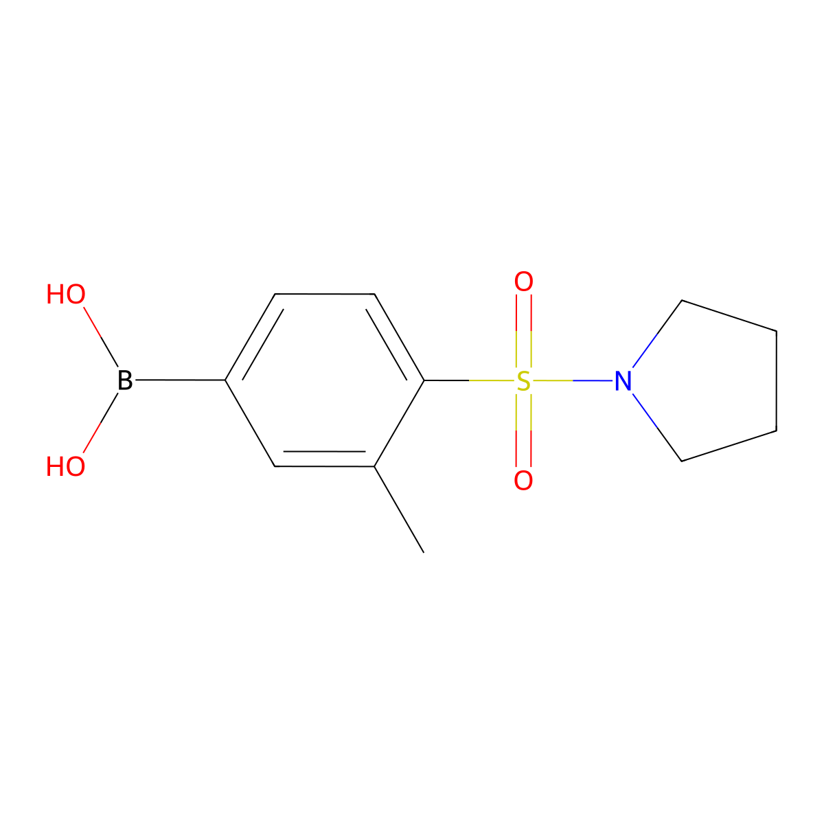 3-Methyl-4-(pyrrolidine-1-sulfonyl)phenylboronic acid molecular structure, CAS 2377608-95-0