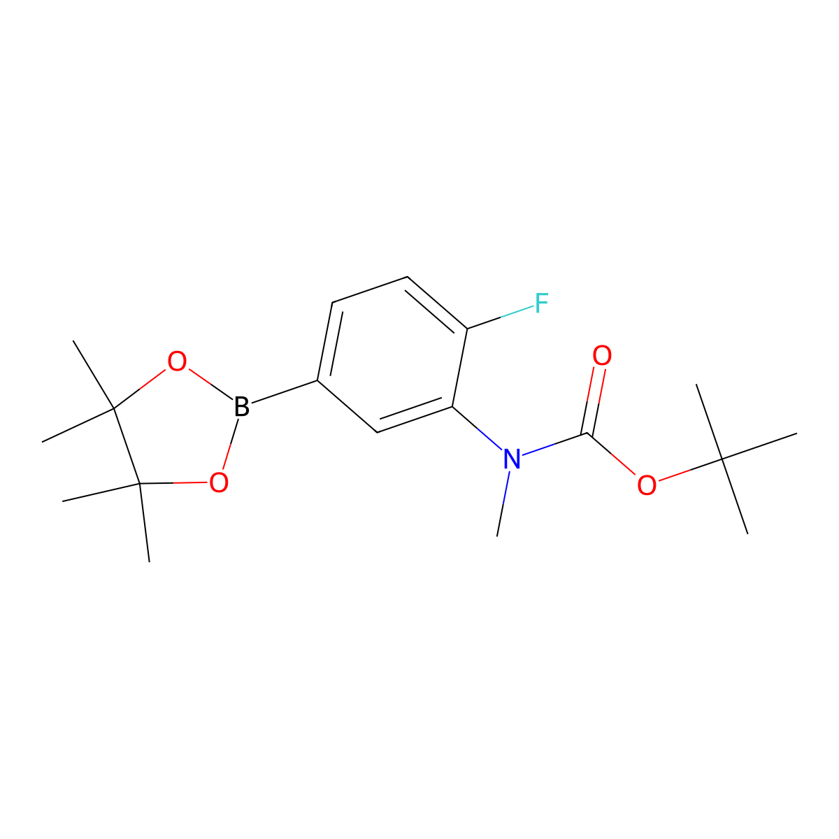 4-Fluoro-3-(N-BOC-N-methylamino)phenylboronic acid pinacol ester molecular structure, CAS 2377608-96-1