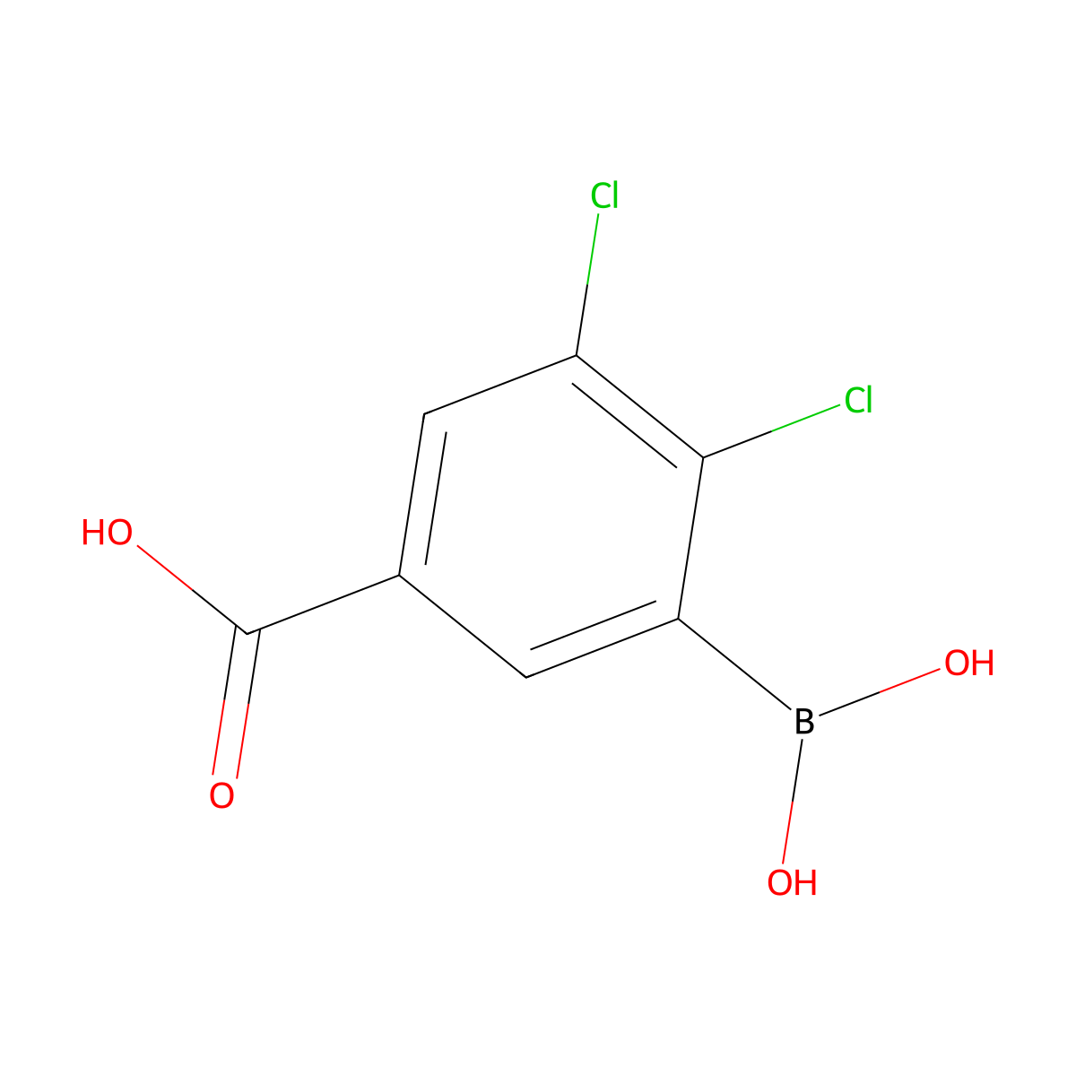 3-Borono-4,5-dichlorobenzoic acid molecular structure, CAS 2377608-98-3