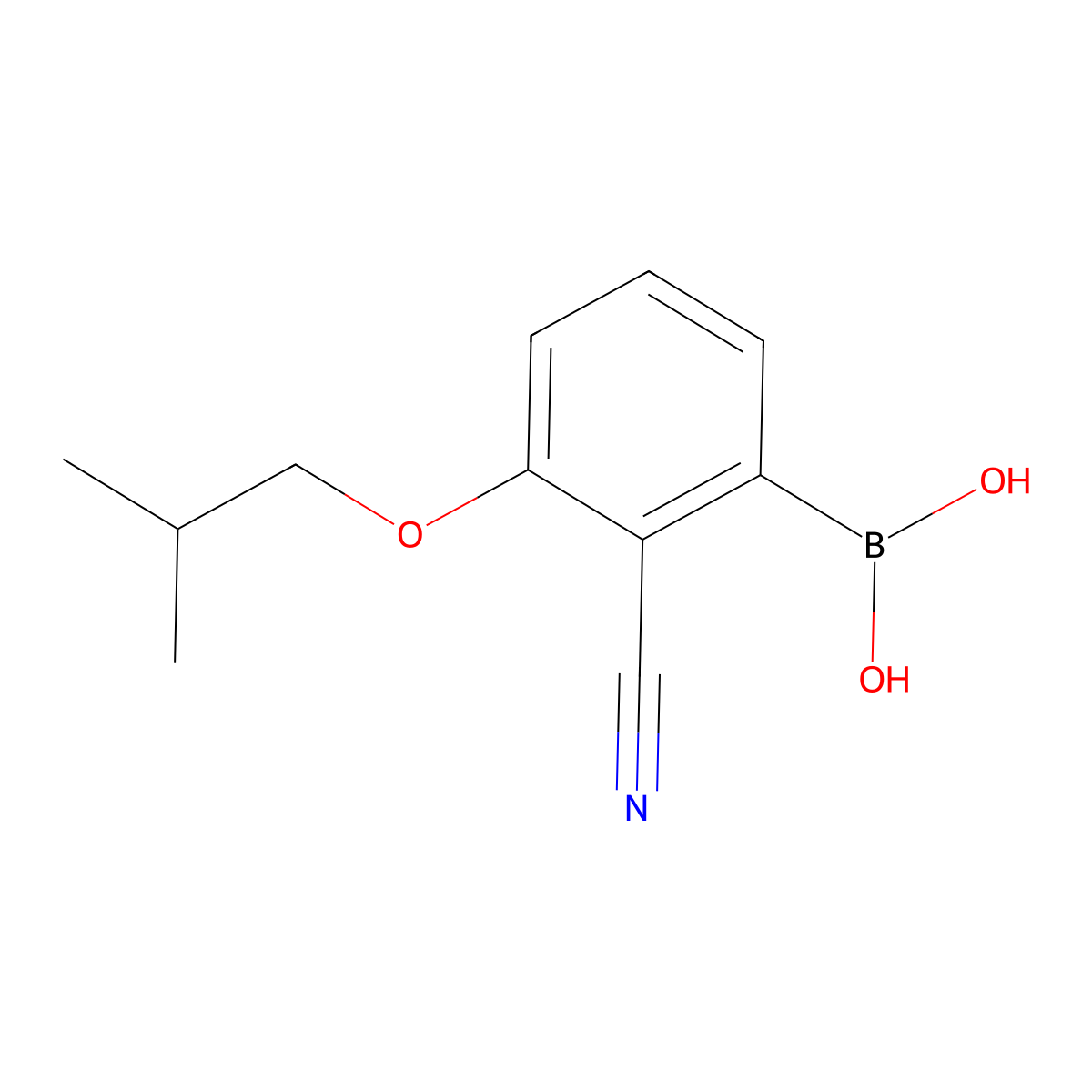 [2-Cyano-3-(2-methylpropoxy)phenyl]boronic acid molecular structure, CAS 2377609-10-2