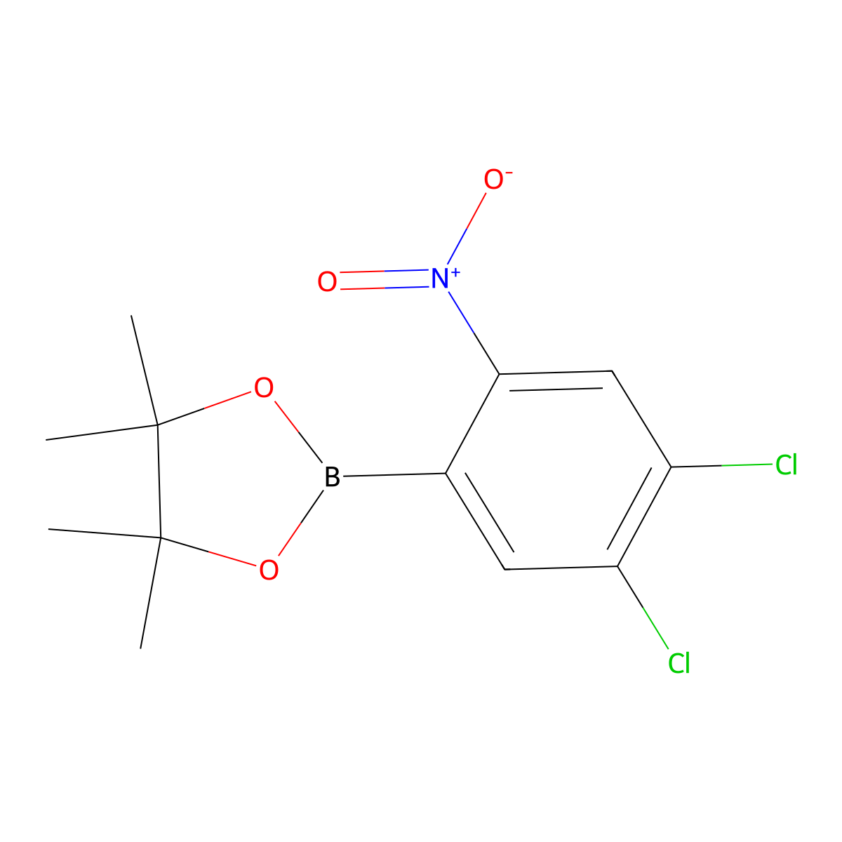 2-(4,5-Dichloro-2-nitrophenyl)-4,4,5,5-tetramethyl-1,3,2-dioxaborolane molecular structure, CAS 2377609-11-3