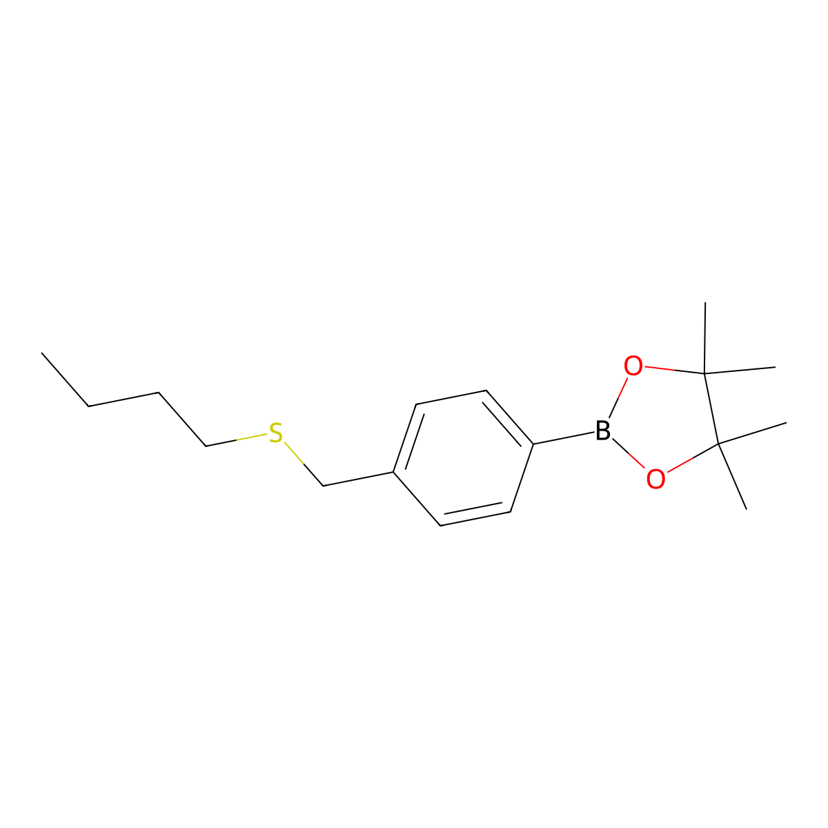 4-(S-Butylthiomethyl)phenylboronic acid, pinacol ester molecular structure, CAS 2377609-13-5