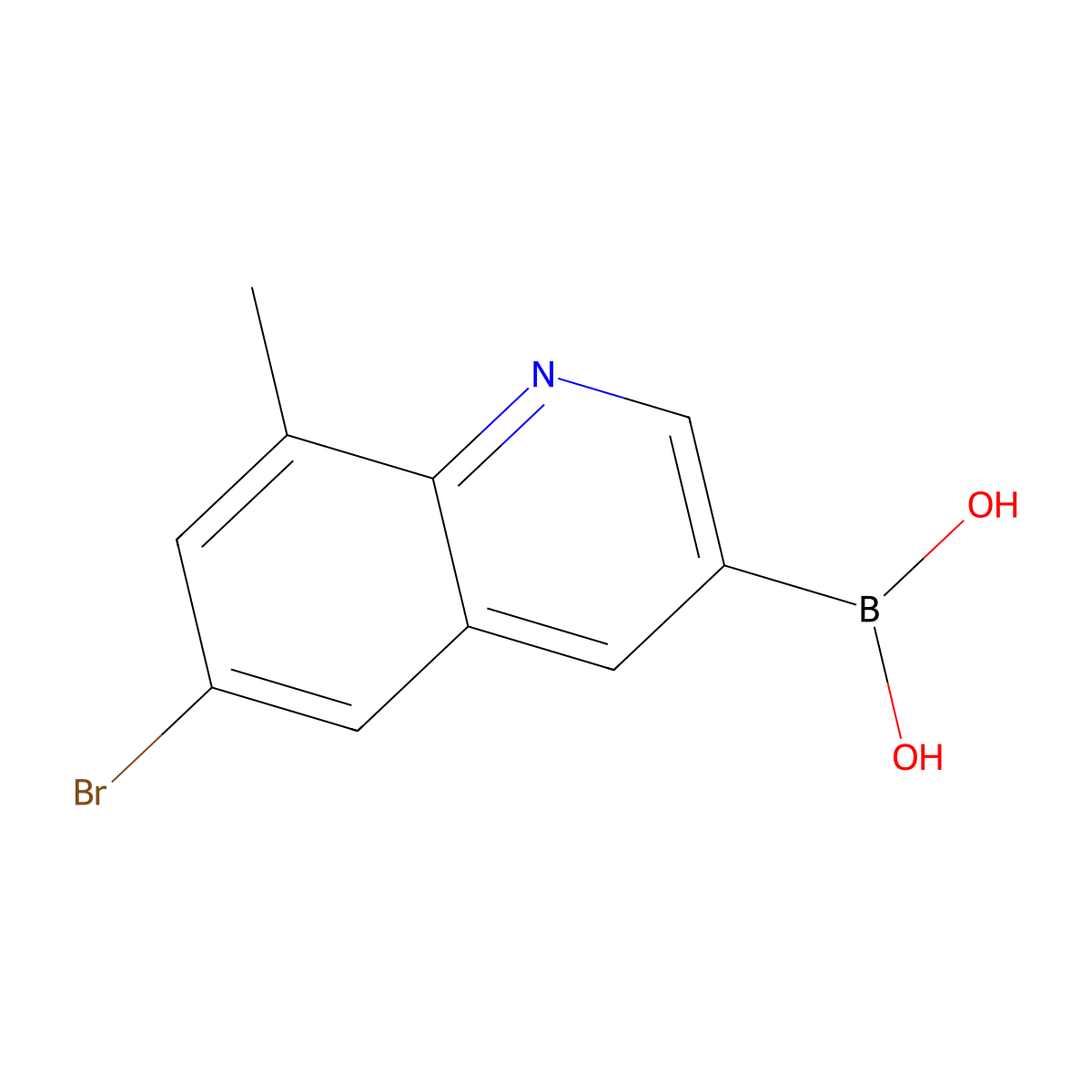 6-Bromo-8-methylquinoline-3-boronic acid molecular structure, CAS 2377609-15-7