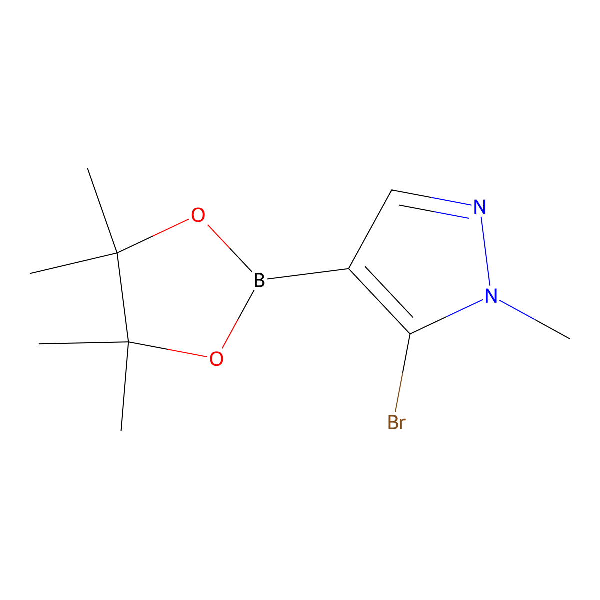 5-Bromo-1-methylpyrazole-4-boronic acid pinacol ester molecular structure, CAS 2377609-16-8