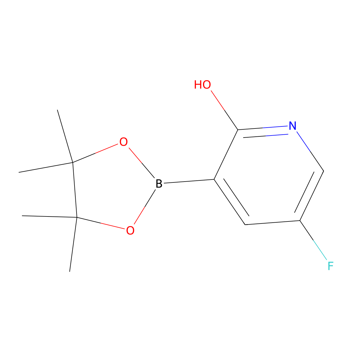 5-Fluoro-3-(tetramethyl-1,3,2-dioxaborolan-2-yl)pyridin-2-ol molecular structure, CAS 2377609-17-9