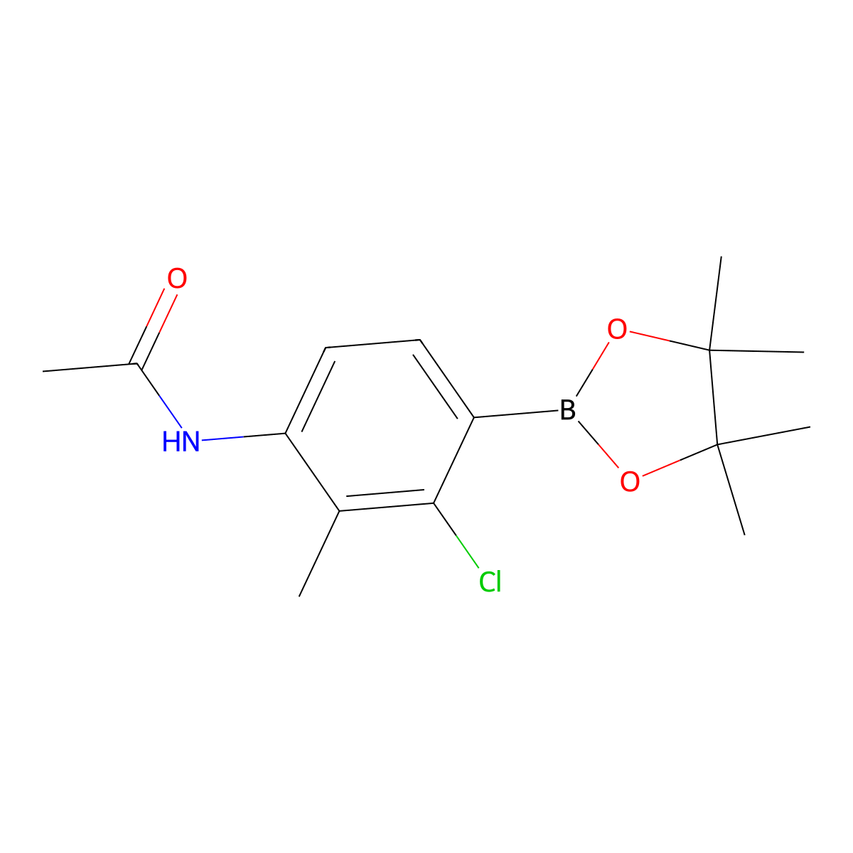 N-[3-Chloro-2-methyl-4-(tetramethyl-1,3,2-dioxaborolan-2-yl)phenyl]acetamide molecular structure, CAS 2377609-18-0