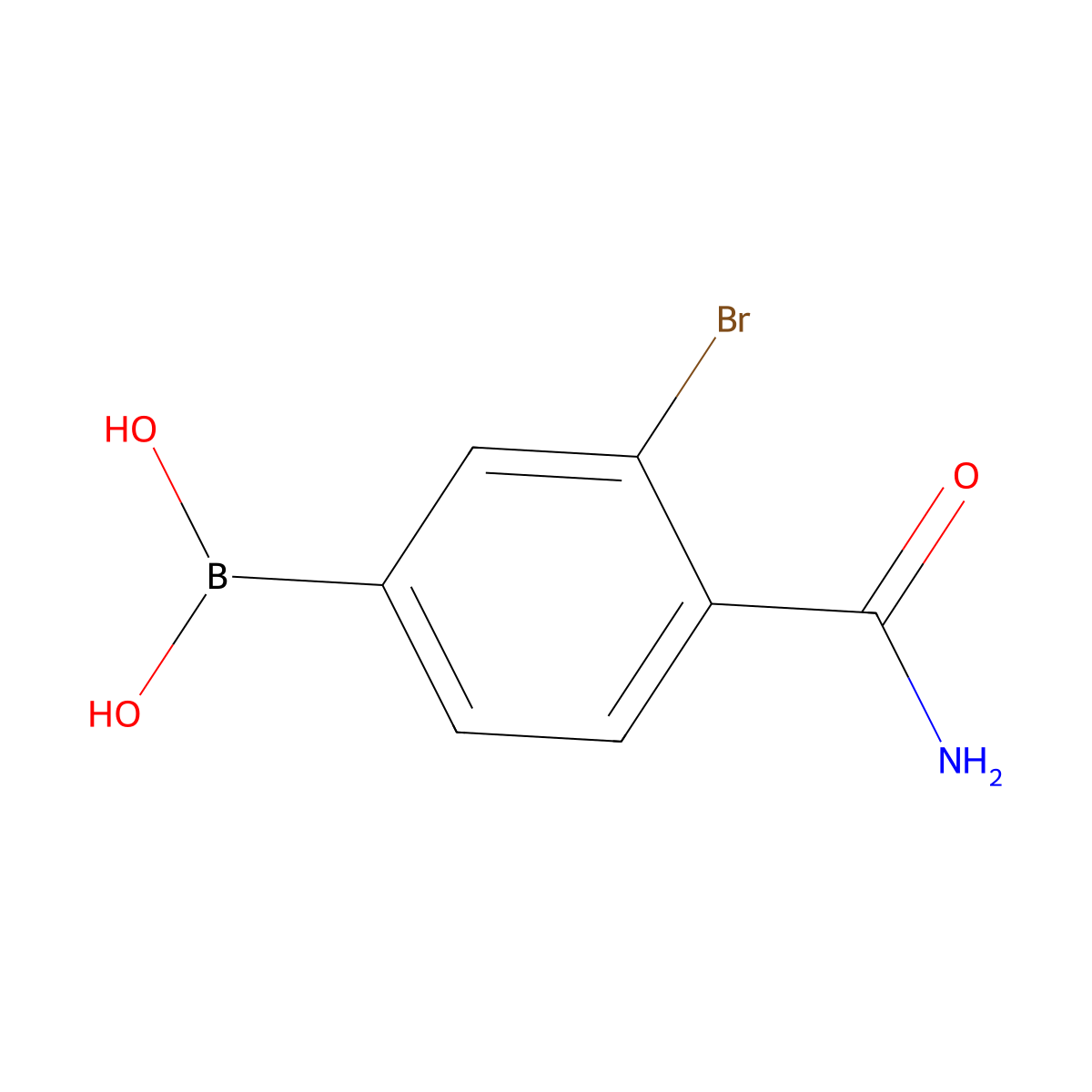 3-Bromo-4-carbamoylphenylboronic acid molecular structure, CAS 2377609-22-6