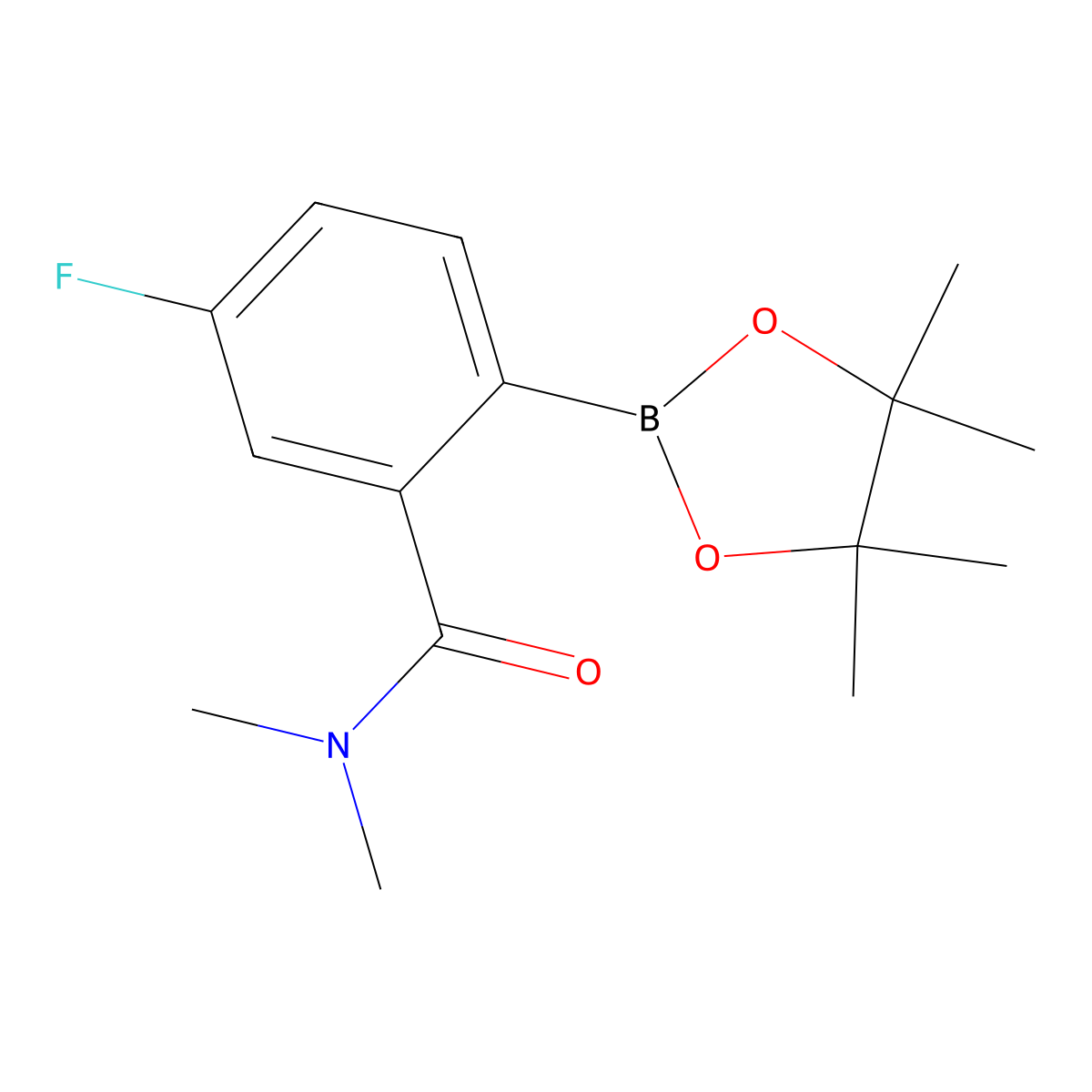 5-Fluoro-n,n-dimethyl-2-(tetramethyl-1,3,2-dioxaborolan-2-yl)benzamide molecular structure, CAS 2377609-26-0