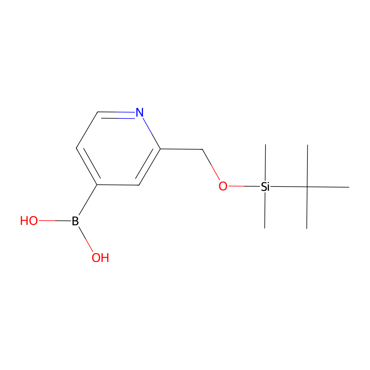 (2-{[(tert-Butyldimethylsilyl)oxy]methyl}pyridin-4-yl)boronic acid molecular structure, CAS 2377609-30-6