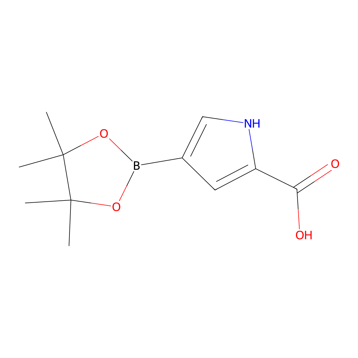 4-(Tetramethyl-1,3,2-dioxaborolan-2-yl)-1H-pyrrole-2-carboxylic acid molecular structure, CAS 2377609-32-8
