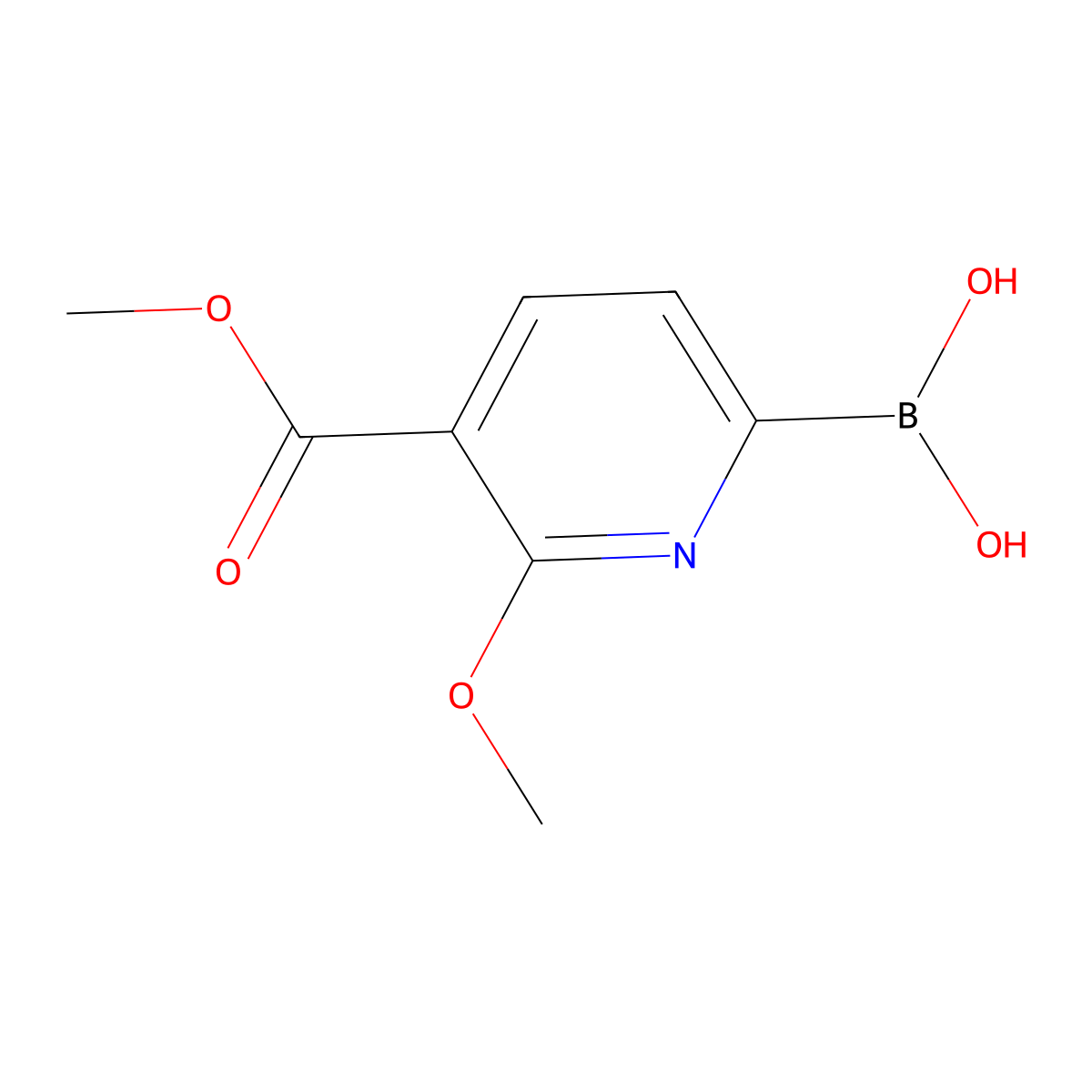6-Methoxy-5-(methoxycarbonyl)pyridine-2-boronic acid molecular structure, CAS 2377609-34-0
