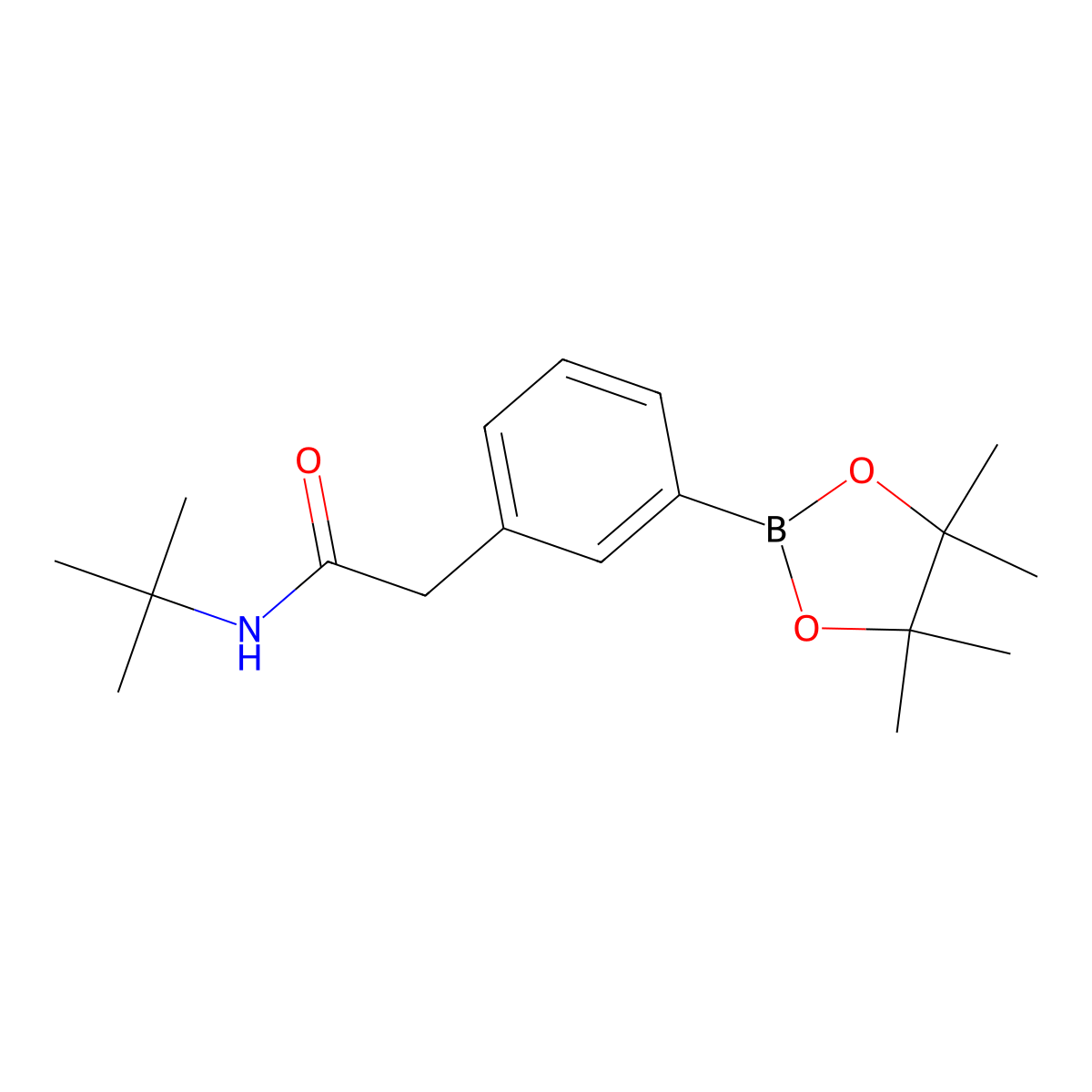 3-[(t-Butylcarbamoyl)methyl]phenylboronic acid, pinacol ester molecular structure, CAS 2377609-40-8