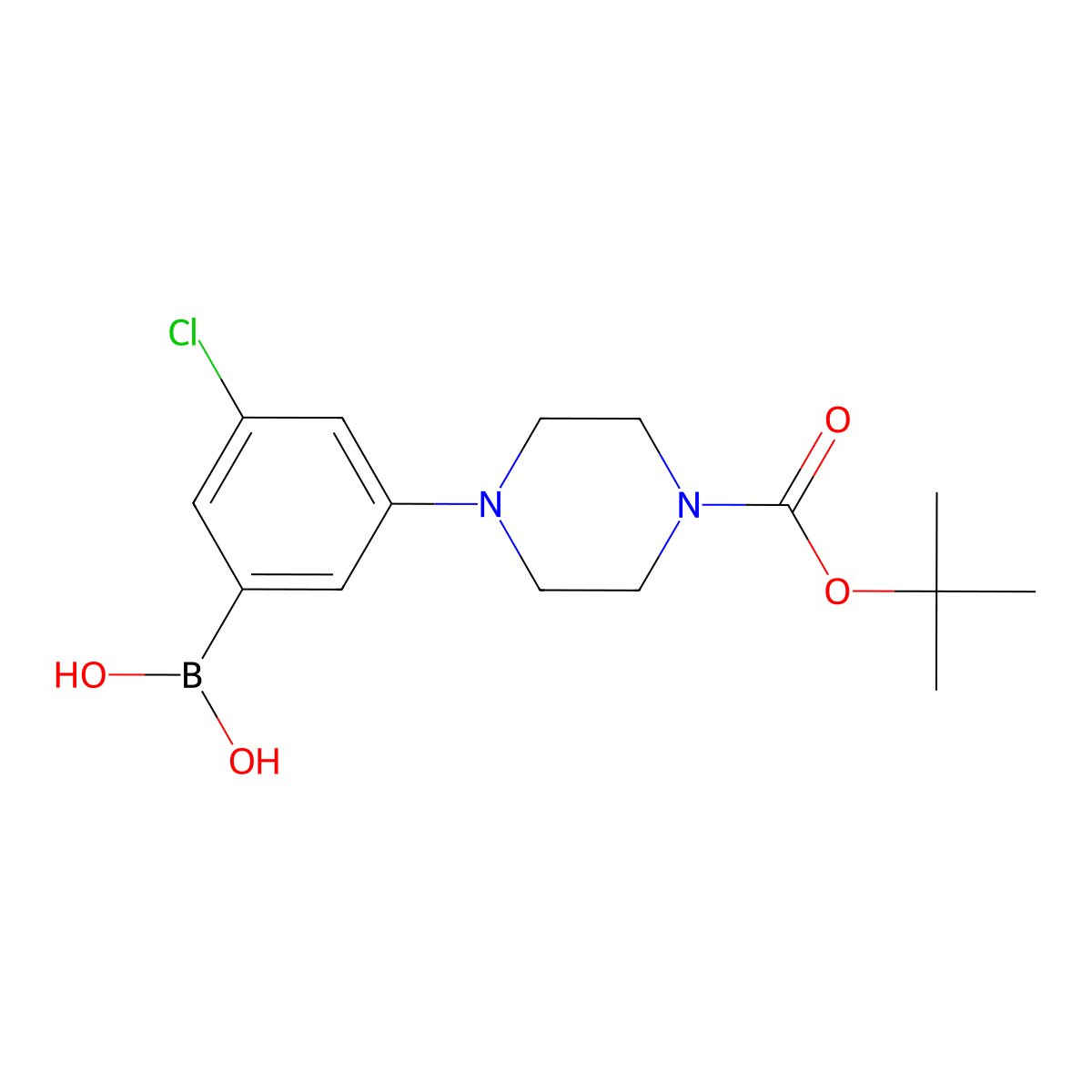 3-(4-BOC-Piperazino)-5-chlorophenylboronic acid molecular structure, CAS 2377609-41-9