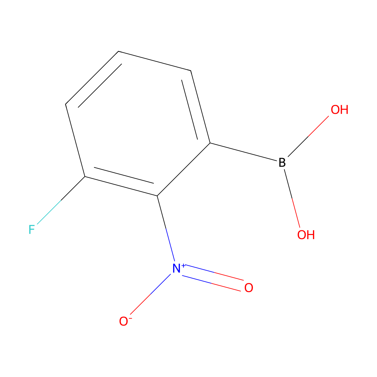 3-Fluoro-2-nitrophenylboronic acid molecular structure, CAS 2377609-44-2